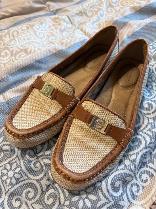 Giani Bernini Shoes - Giani Bernini Womens Dailyn Memory Foam Loafers Size 8.5 Woven Brown Tan